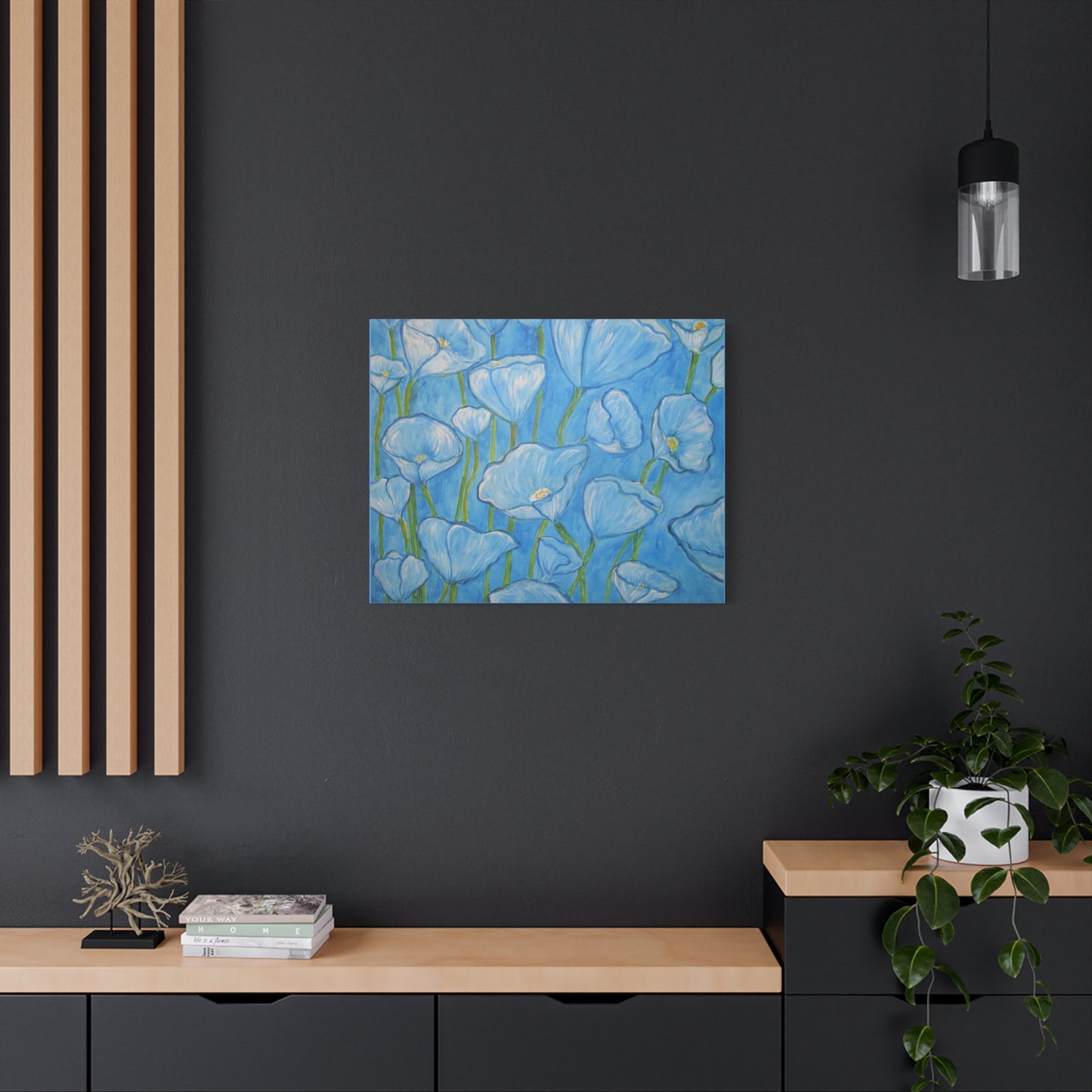 Light BlueTulip flowers Painting