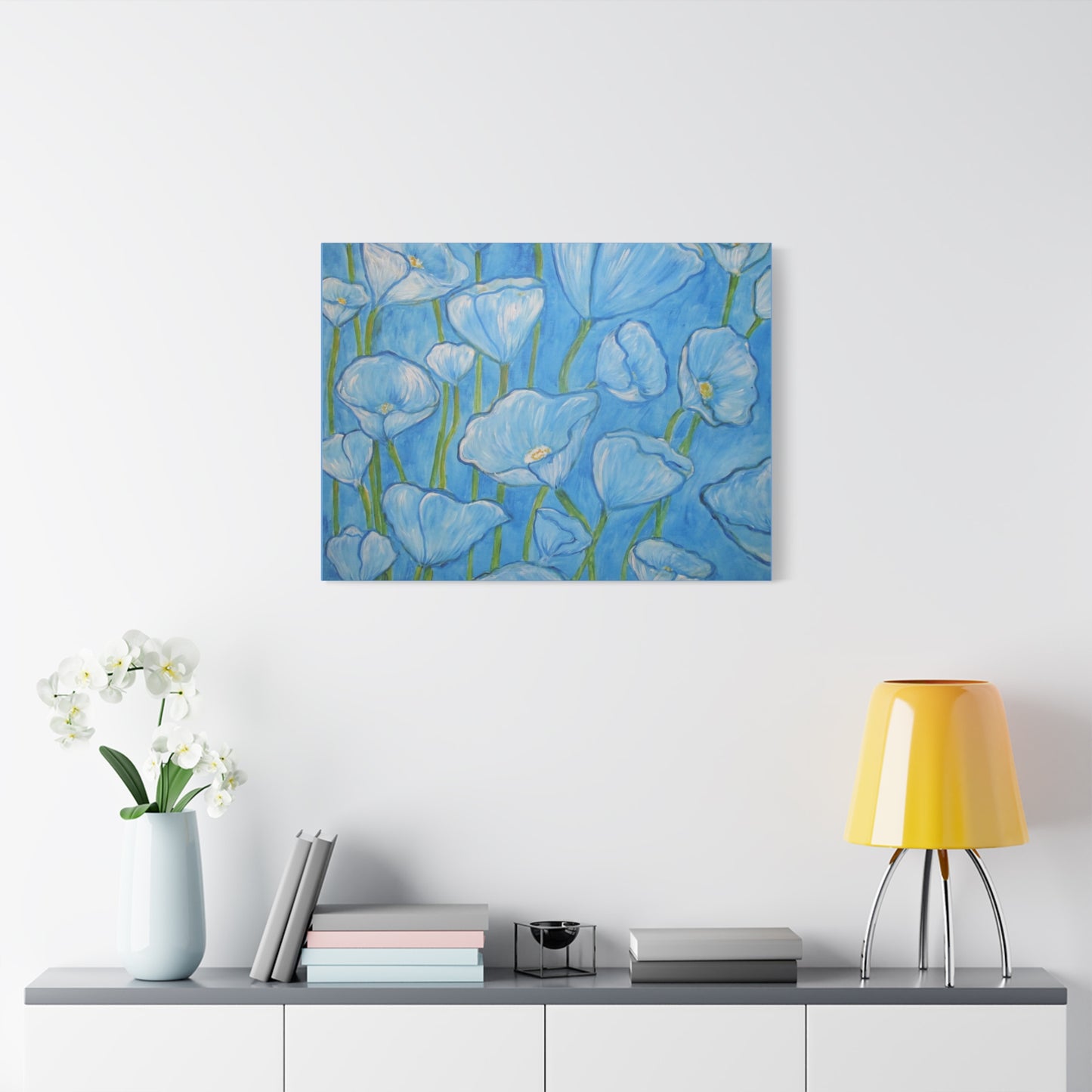 Light BlueTulip flowers Painting