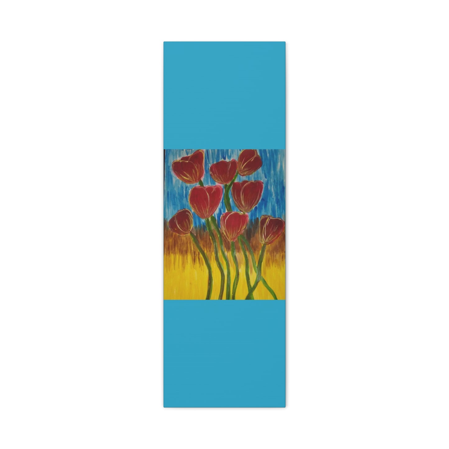 Canvas Print - Red Tulips with Colorful Background