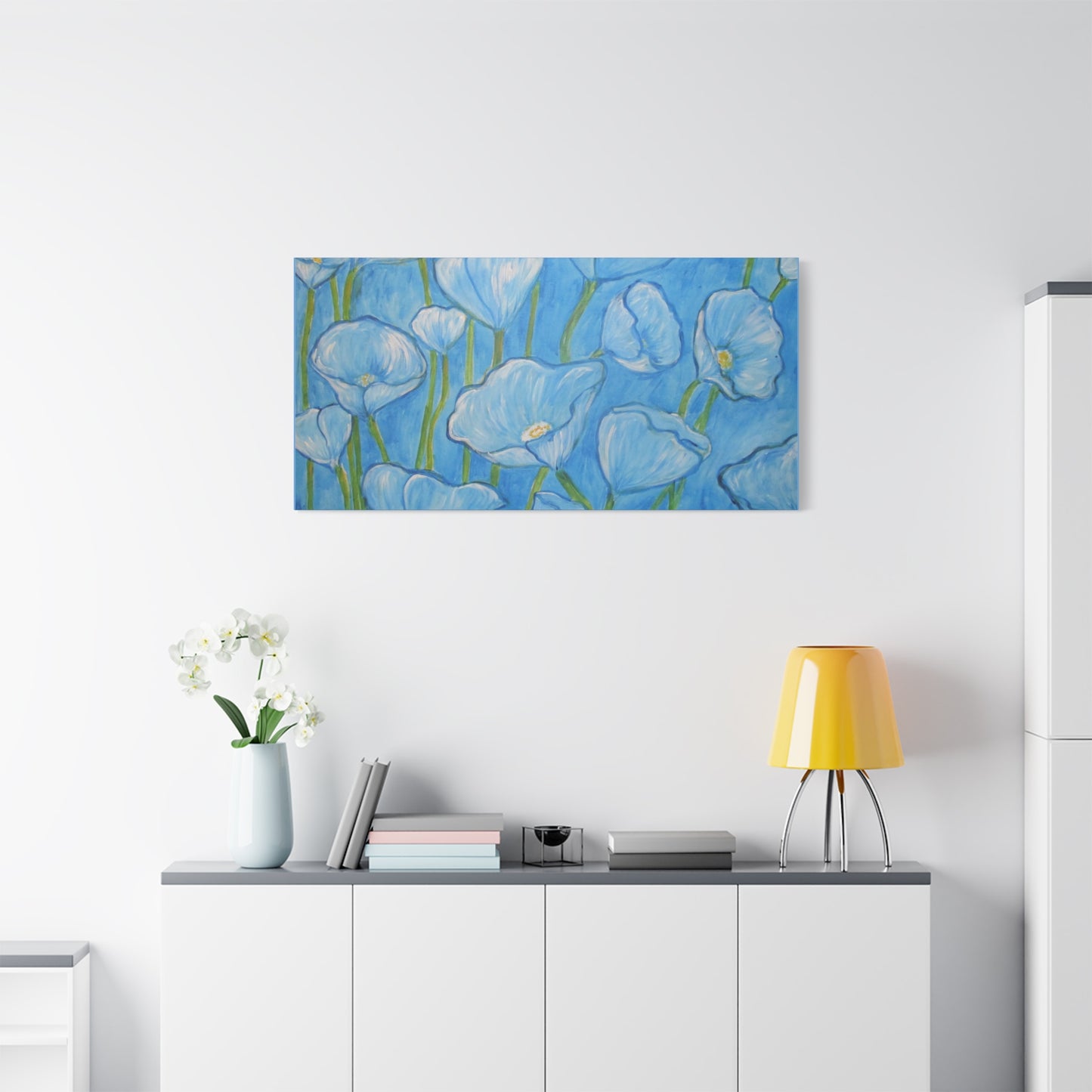 Light BlueTulip flowers Painting