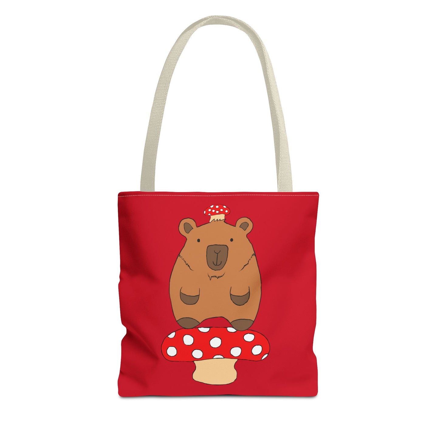 Capybara Tote Bag with Mushroom Design