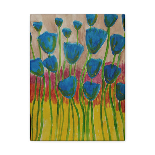 Canvas Print Abstract Blue Tulips