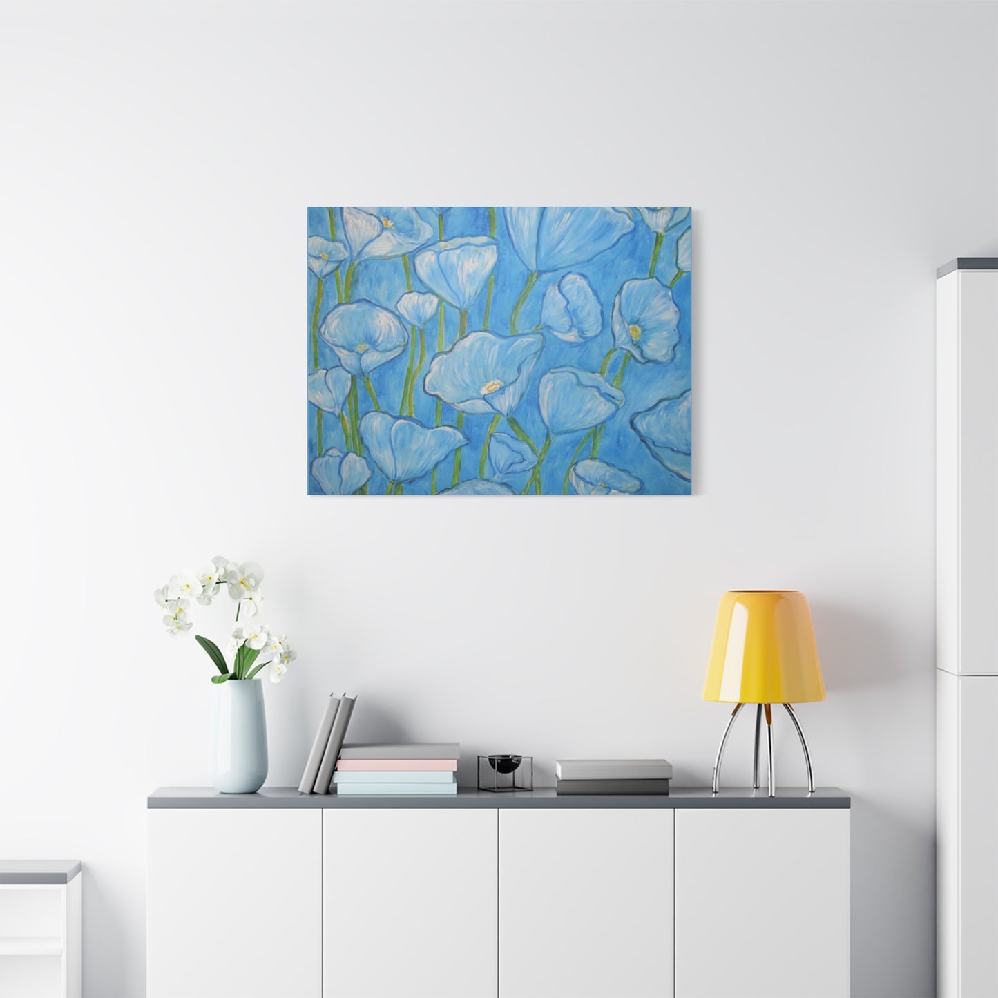 Light BlueTulip flowers Painting