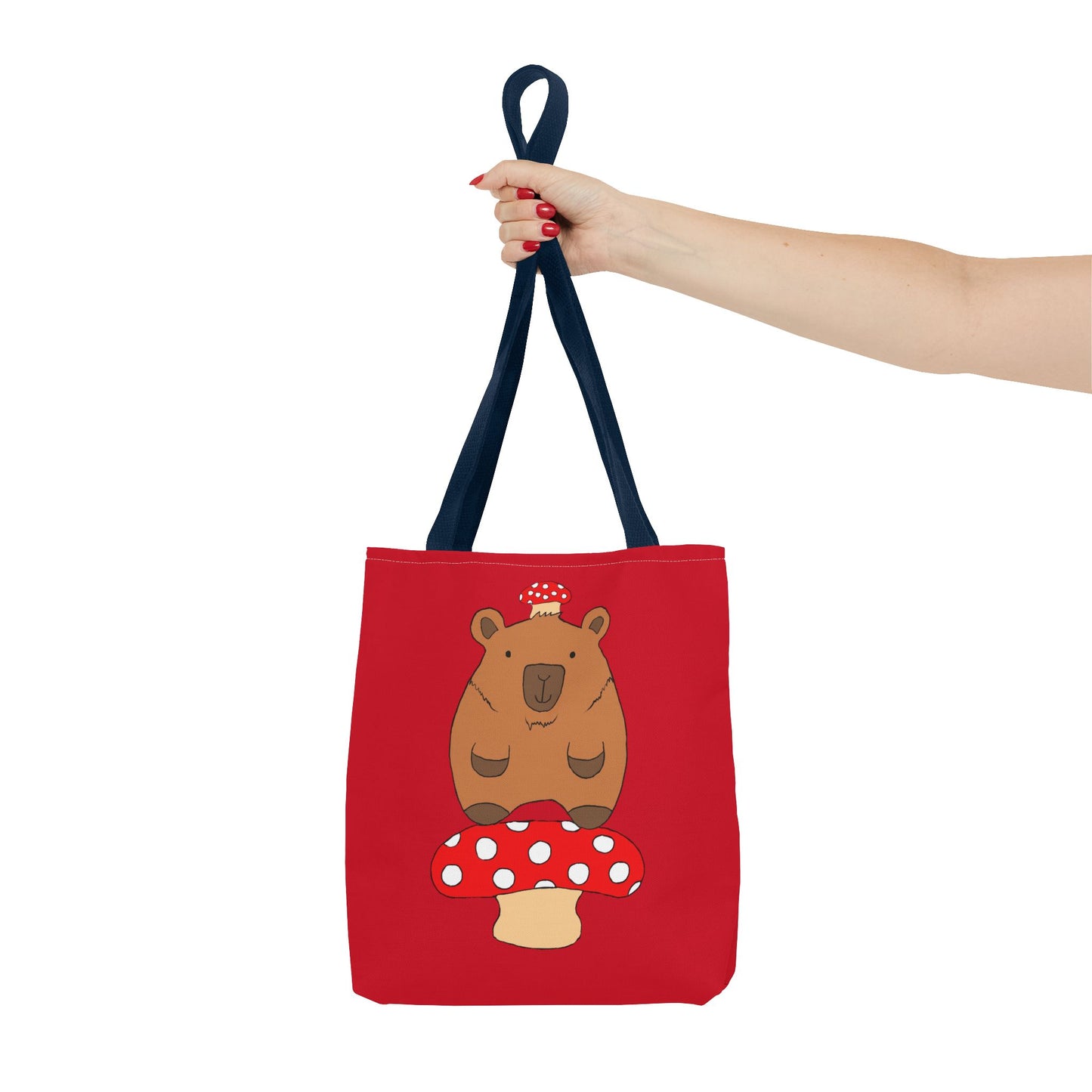 Capybara Tote Bag with Mushroom Design