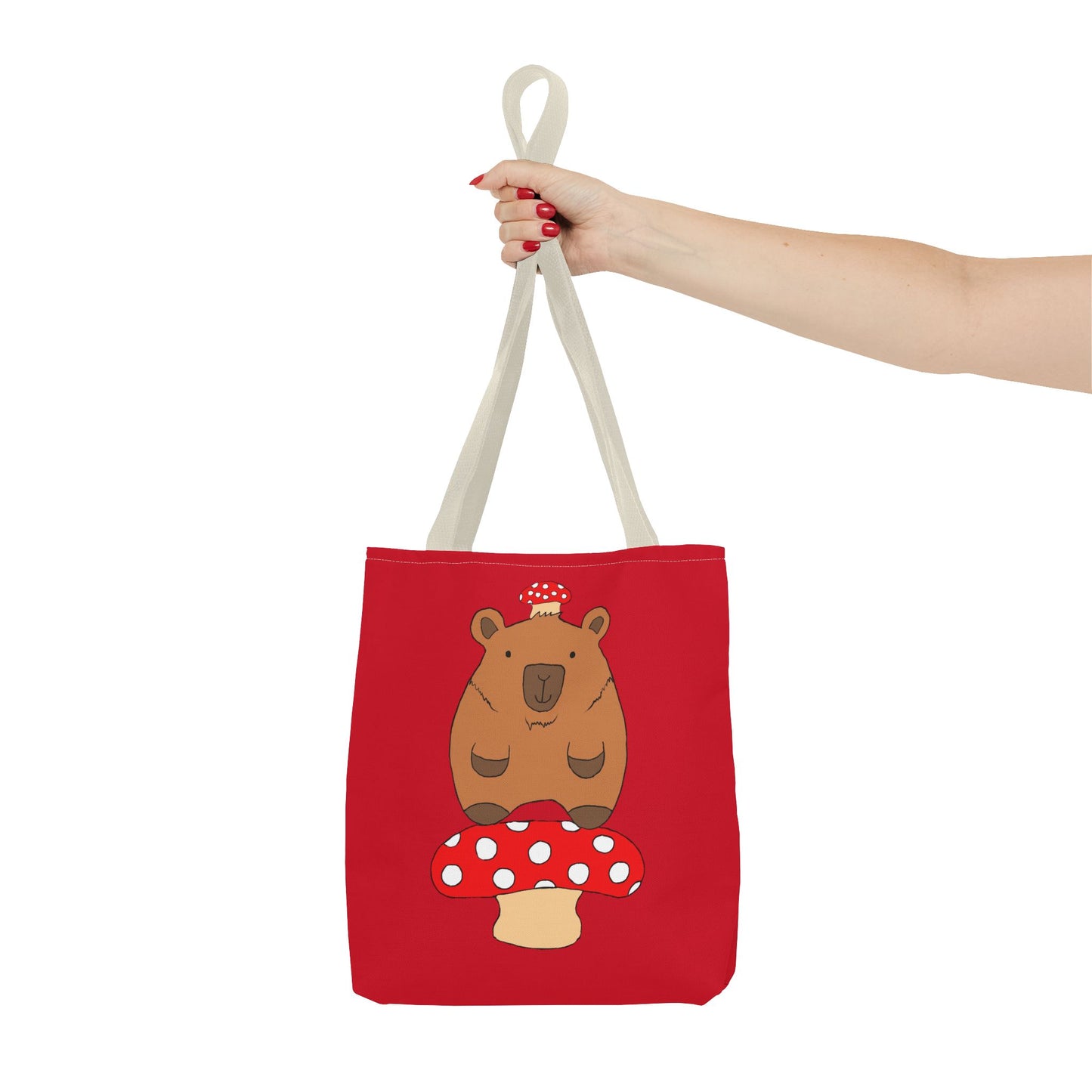 Capybara Tote Bag with Mushroom Design