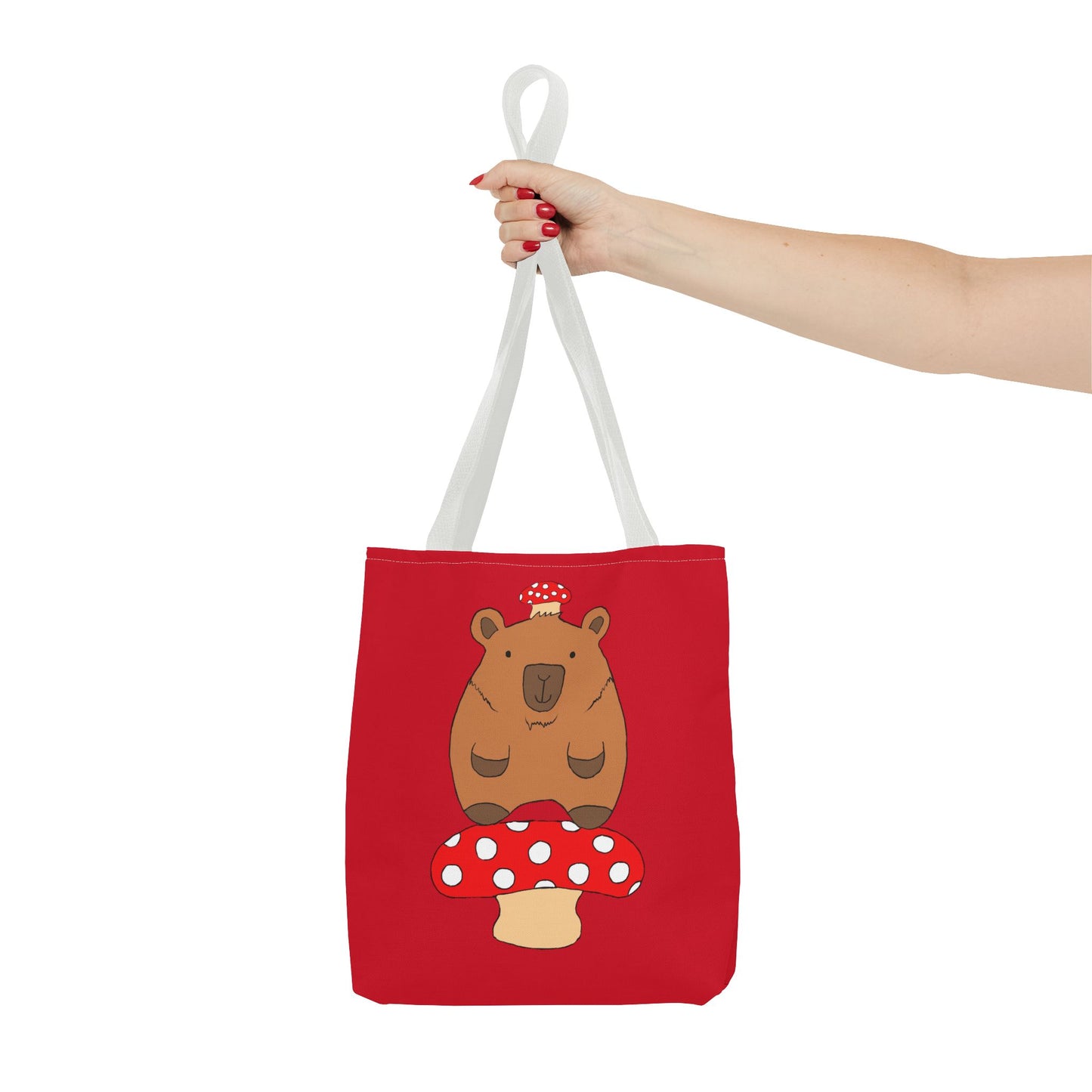 Capybara Tote Bag with Mushroom Design