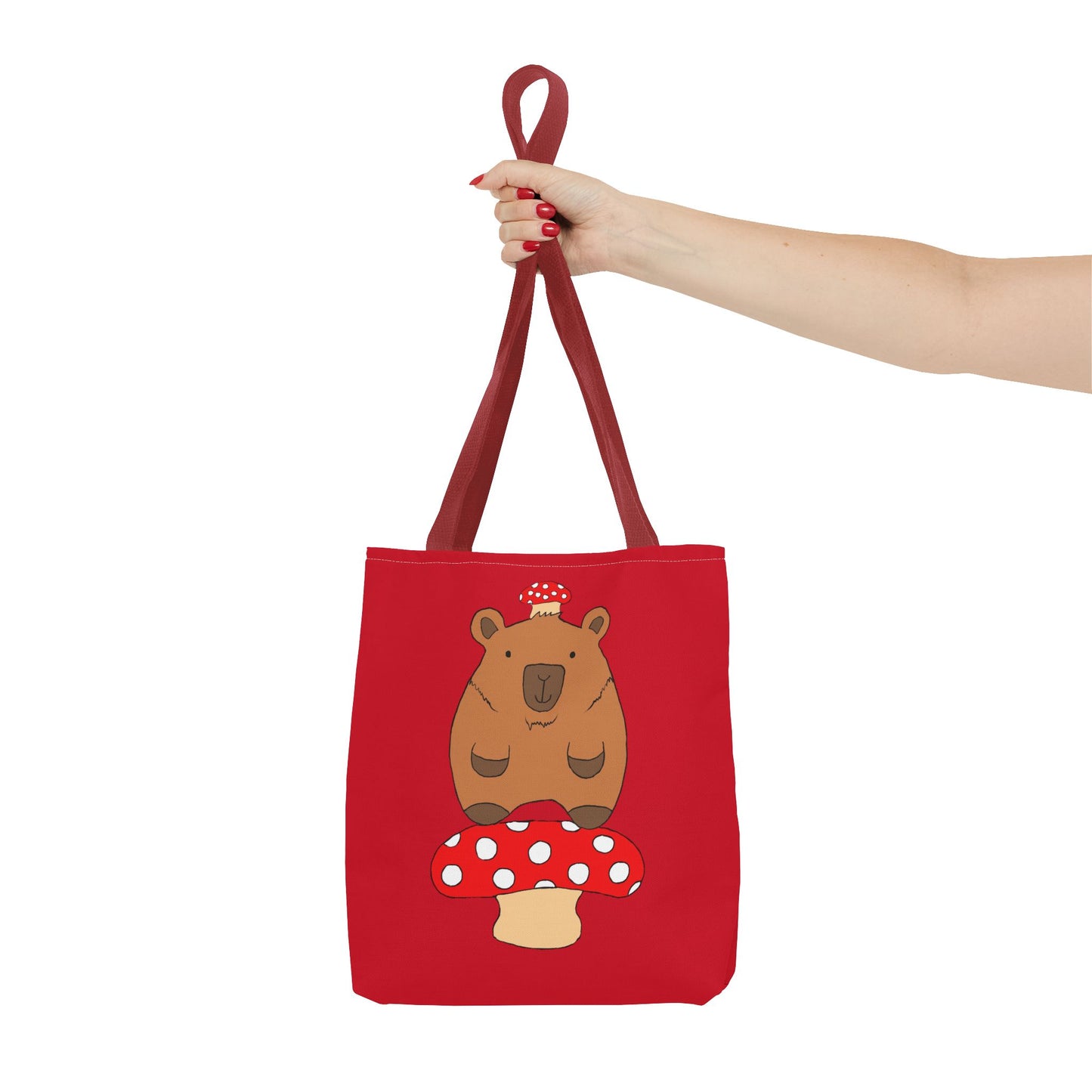 Capybara Tote Bag with Mushroom Design