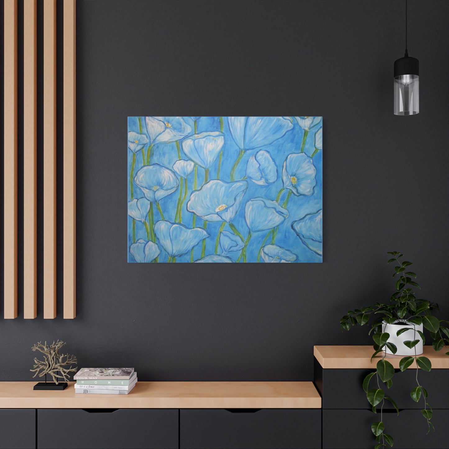 Light BlueTulip flowers Painting