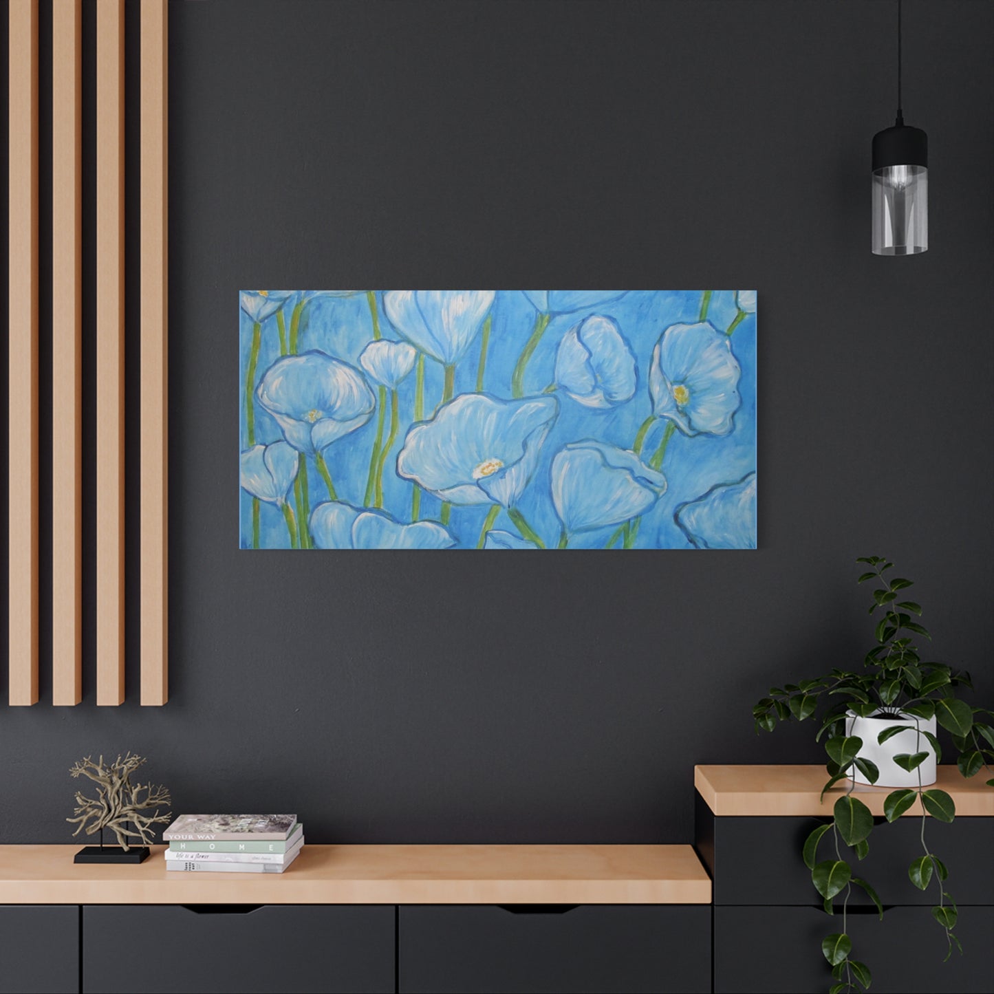 Light BlueTulip flowers Painting