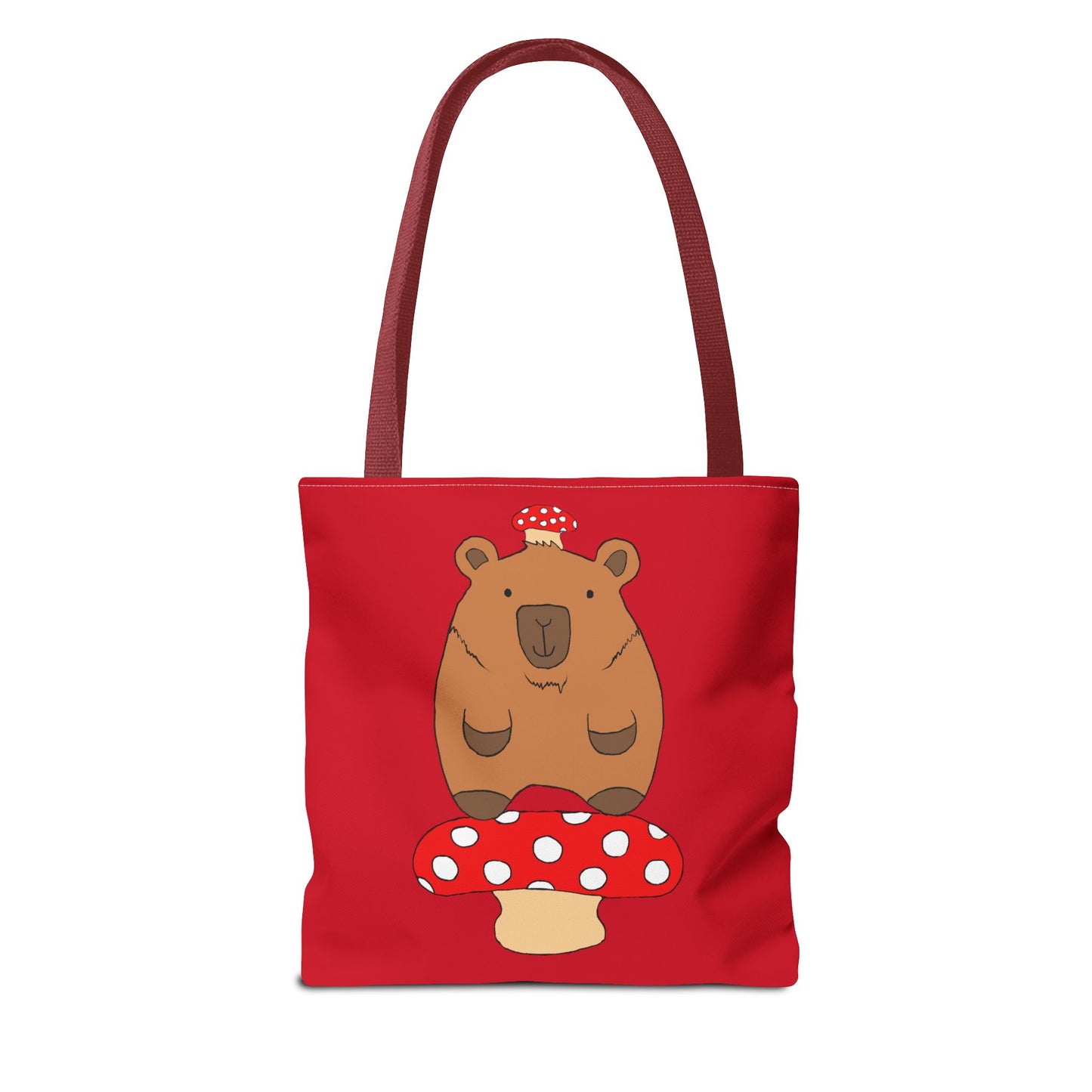 Capybara Tote Bag with Mushroom Design